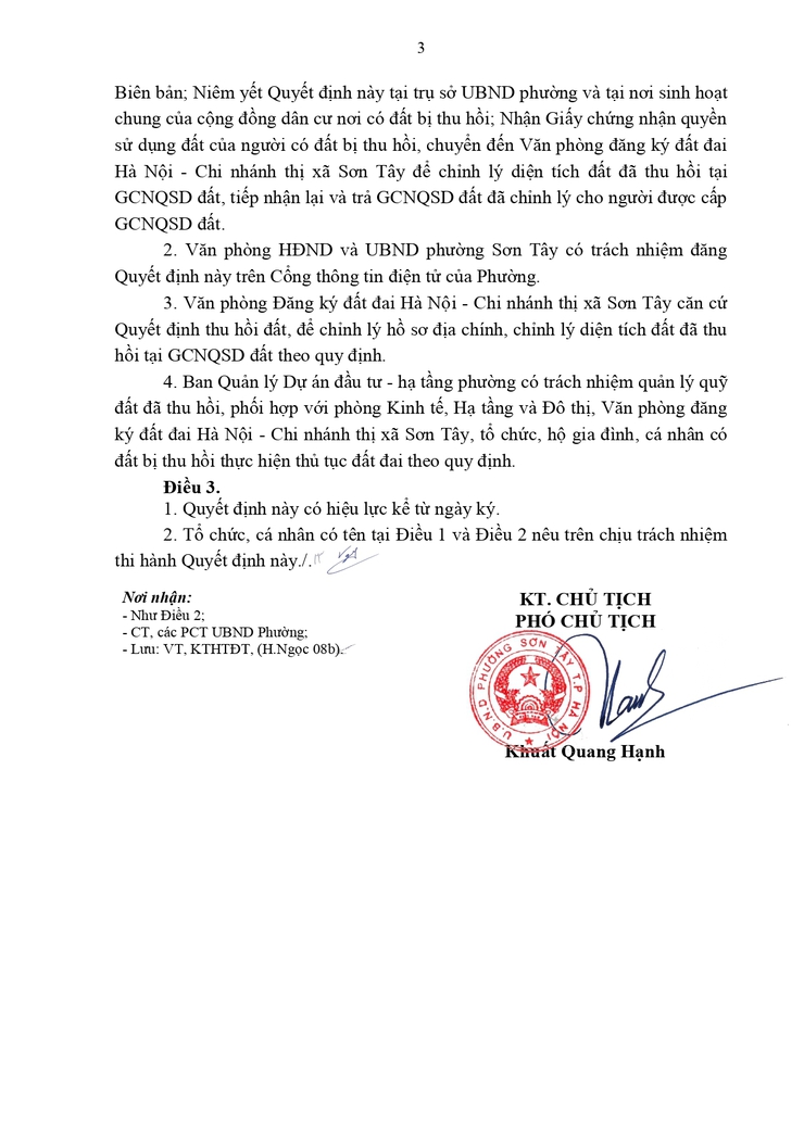Thông báo công khai Quyết định về việc thu hồi đất để thực hiện Dự án- Ảnh 3.