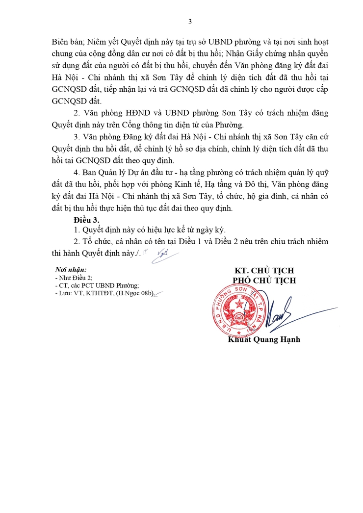 Thông báo công khai Quyết định về việc thu hồi đất để thực hiện Dự án- Ảnh 3.