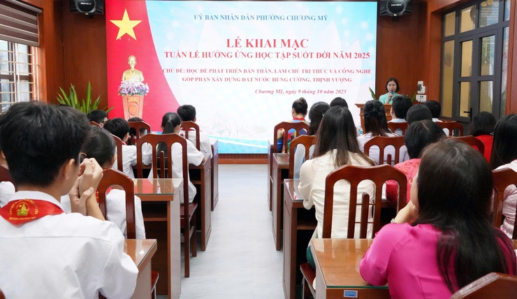 Phường Chương Mỹ tổ chức Lễ khai mạc “Tuần lễ hưởng ứng học tập suốt đời” năm 2025 - Ảnh 1.