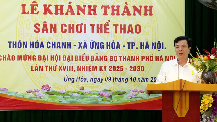 KHÁNH THÀNH "SÂN THỂ THAO CỘNG ĐỒNG" TẠI THÔN HÒA CHANH CHÀO MỪNG ĐẠI HỘI ĐẢNG BỘ THÀNH PHỐ HÀ NỘI.- Ảnh 1.