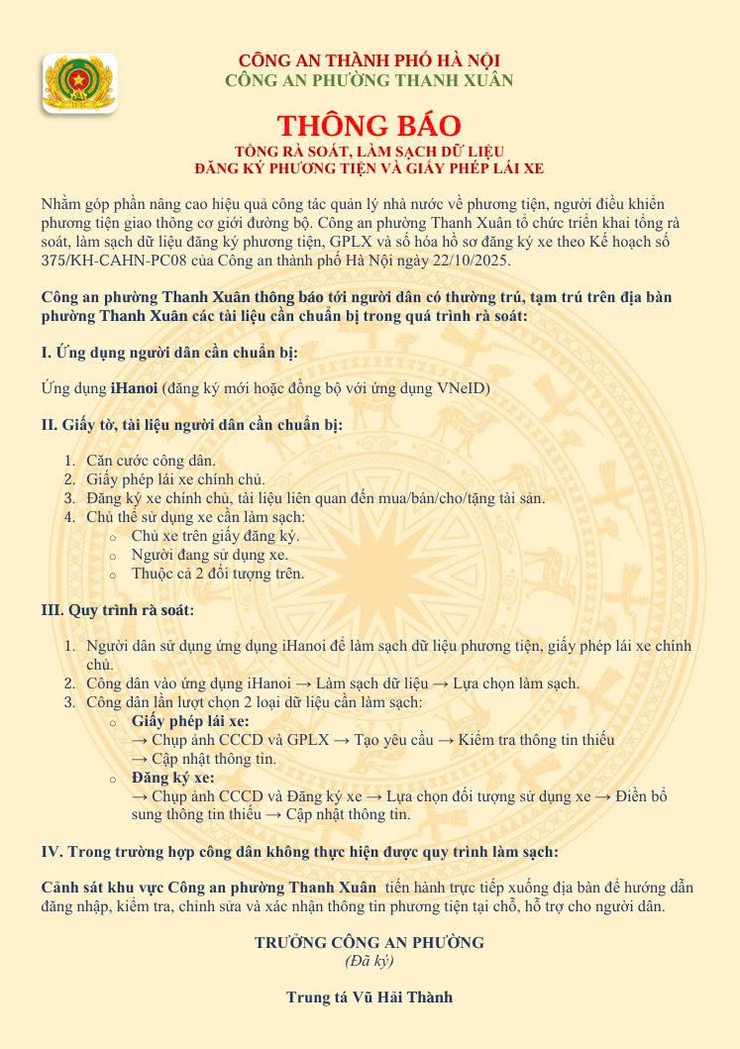 Hướng dẫn khai báo thông tin dữ liệu đăng ký xe, giấy phép lái xe trên nền tảng ứng dụng iHanoi- Ảnh 1.