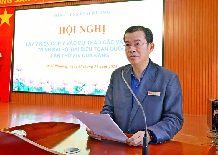 Đảng ủy xã Đoài Phương lấy ý kiến góp ý vào dự thảo các văn kiện trình Đại hội đại biểu toàn quốc lần thứ XIV của Đảng- Ảnh 4.