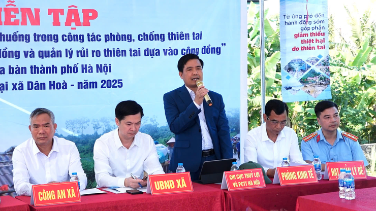 XÃ DÂN HÒA TỔ CHỨC DIỄN TẬP XỬ LÝ MỘT SỐ TÌNH HUỐNG, NÂNG CAO TÍNH CHỦ ĐỘNG TRONG CÔNG TÁC PHÒNG, CHỐNG THIÊN TAI CẤP XÃ- Ảnh 2.