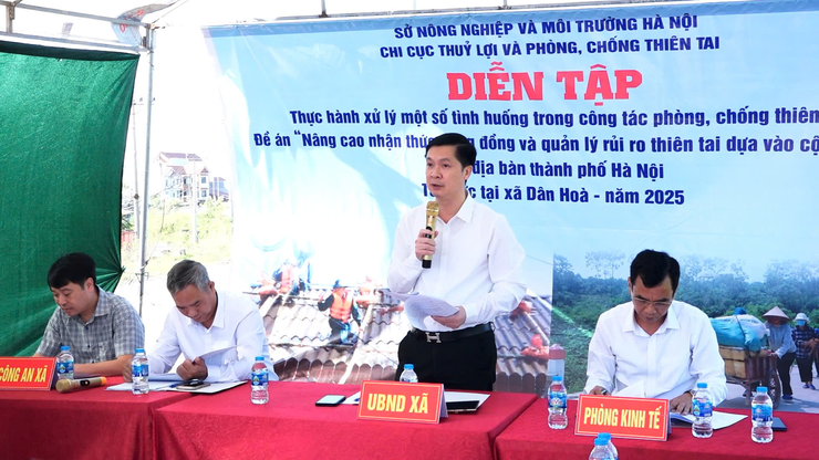 XÃ DÂN HÒA TỔ CHỨC DIỄN TẬP XỬ LÝ MỘT SỐ TÌNH HUỐNG, NÂNG CAO TÍNH CHỦ ĐỘNG TRONG CÔNG TÁC PHÒNG, CHỐNG THIÊN TAI CẤP XÃ- Ảnh 3.