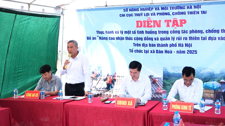 XÃ DÂN HÒA TỔ CHỨC DIỄN TẬP XỬ LÝ MỘT SỐ TÌNH HUỐNG, NÂNG CAO TÍNH CHỦ ĐỘNG TRONG CÔNG TÁC PHÒNG, CHỐNG THIÊN TAI CẤP XÃ- Ảnh 4.