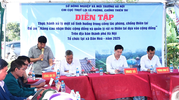 XÃ DÂN HÒA TỔ CHỨC DIỄN TẬP XỬ LÝ MỘT SỐ TÌNH HUỐNG, NÂNG CAO TÍNH CHỦ ĐỘNG TRONG CÔNG TÁC PHÒNG, CHỐNG THIÊN TAI CẤP XÃ- Ảnh 5.