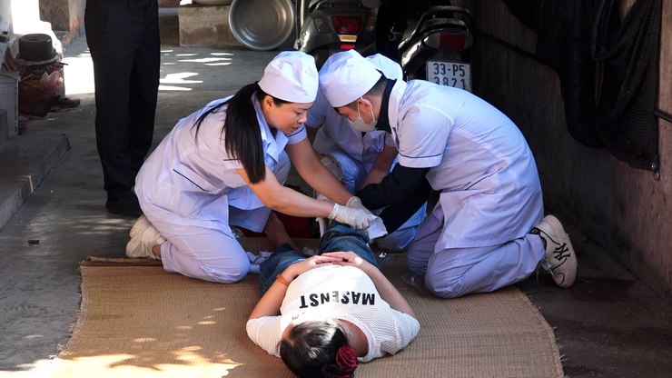 XÃ DÂN HÒA TỔ CHỨC DIỄN TẬP XỬ LÝ MỘT SỐ TÌNH HUỐNG, NÂNG CAO TÍNH CHỦ ĐỘNG TRONG CÔNG TÁC PHÒNG, CHỐNG THIÊN TAI CẤP XÃ- Ảnh 11.