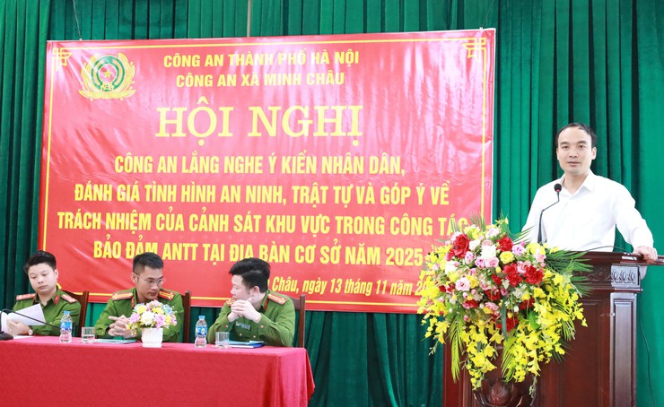 Công an xã Minh Châu tổ chức hội nghị lắng nghe ý kiến Nhân dân, đánh giá tình hình an ninh trật tự năm 2025- Ảnh 6.