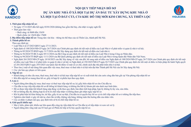 HƯỚNG DẪN HỒ SƠ MUA, THUÊ MUA, THUÊ NHÀ Ở XÃ HỘI Dự án: Đầu tư xây dựng Khu nhà ở xã hội tại ô đất CT3, CT4 Khu đô thị mới Kim Chung, xã Thiên Lộc, thành phố Hà Nội
- Ảnh 2.