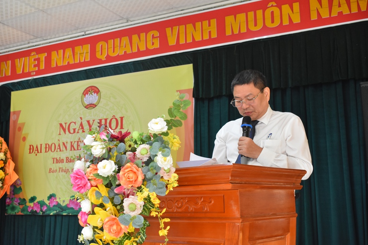 Chủ tịch Ủy ban MTTQ xã Quang Minh Lê Sỹ Cường dự Ngày hội Đại đoàn kết toàn dân tộc tại thôn Bảo Tháp- Ảnh 2.