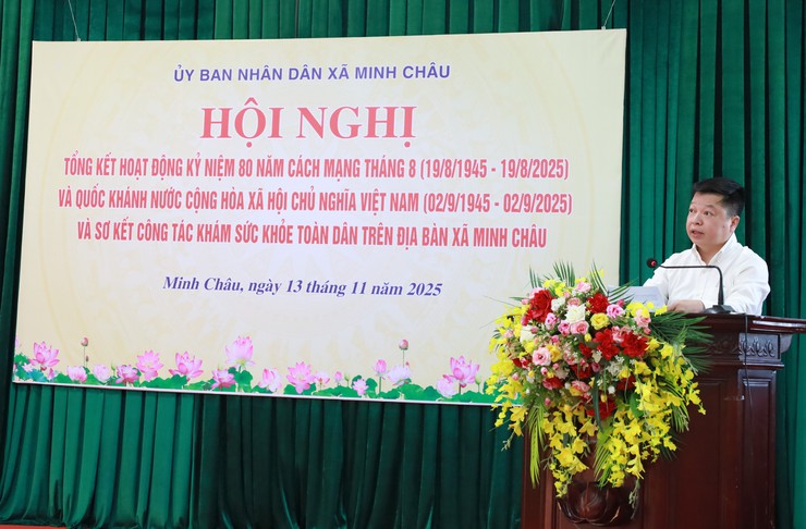 Xã Minh Châu: Tổng kết công tác khám sức khoẻ định kỳ toàn dân và các hoạt động kỷ niệm 80 năm cách mạng tháng Tám và Quốc khánh 2/9.- Ảnh 1.