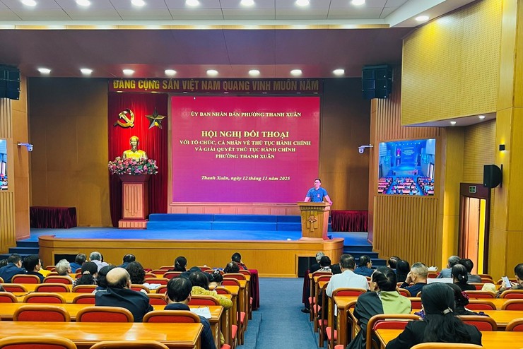 UBND phường Thanh Xuân, thành phố Hà Nội tổ chức hội nghị đối thoại với tổ chức, cá nhân về thủ tục hành chính và giải quyết thủ tục hành chính- Ảnh 1.