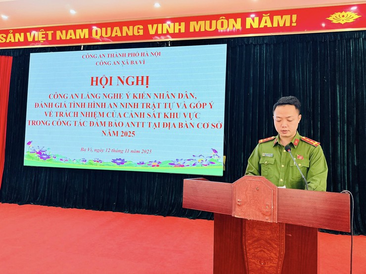 CÔNG AN XÃ BA VÌ TỔ CHỨC HỘI NGHỊ “CÔNG AN LẮNG NGHE Ý KIẾN NHÂN DÂN”- Ảnh 1.