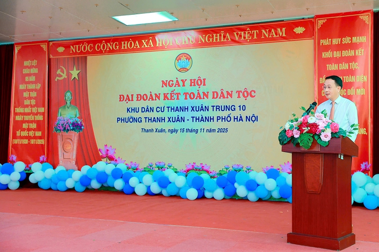 Trưởng ban Nội chính Thành ủy Trần Đình Cảnh dự Ngày hội Đại đoàn kết toàn dân tộc khu dân cư Thanh Xuân Trung 10- Ảnh 6.