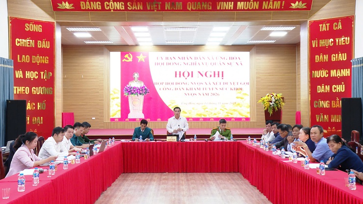 HỘI ĐỒNG NGHĨA VỤ QUÂN SỰ XÃ ỨNG HÒA XÉT DUYỆT GỌI CÔNG DÂN KHÁM TUYỂN SỨC KHỎE NGHĨA VỤ QUÂN SỰ NĂM 2026.- Ảnh 1.