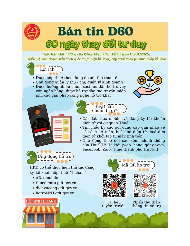 Tuyên truyền kế hoạch 60 ngày cao điểm chuyển đổi mô hình từ thuế khoán sang kê khai đối với Hộ kinh doanh.- Ảnh 4.