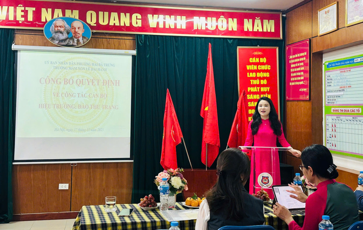 Lễ công bố bổ nhiệm chức danh Lãnh đạo quản lý trường mầm non Lê Đại Hành.- Ảnh 3.