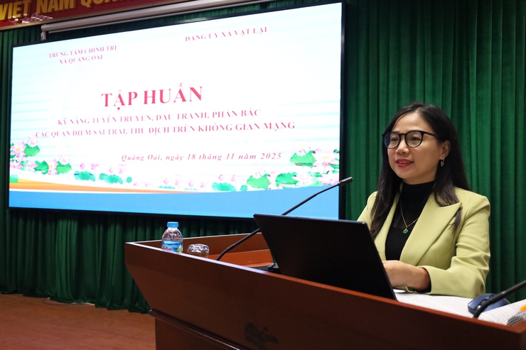 Xã Vật Lại tập huấn kỹ năng tuyên truyền, đấu tranh, phản bác các quan điểm sai trái, thù địch trên không gian mạng- Ảnh 1.