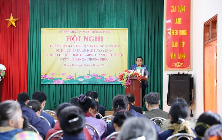 UBND xã Thượng Phúc tổ chức hội nghị thông báo chủ trương thực hiện Dự án đầu tư xây dựng Khu đô thị thể thao Olympic, Thành phố Hà Nội trên địa bàn xã Thượng Phúc- Ảnh 6.