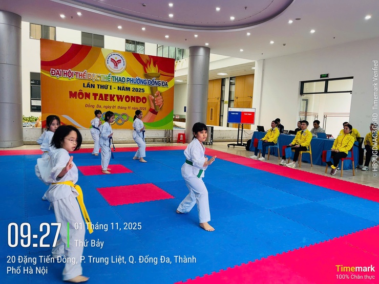 Taekwondo khép lại thành công Đại hội Thể dục thể thao phường Đống Đa lần thứ I năm 2025- Ảnh 1.