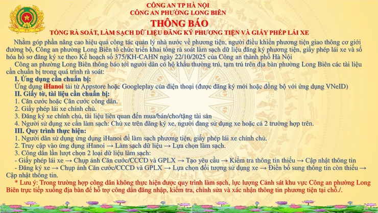 Công an Phường Long Biên đẩy nhanh tiến độ thu thập  Dữ liệu ĐKX, GPLX trên địa bàn- Ảnh 4.