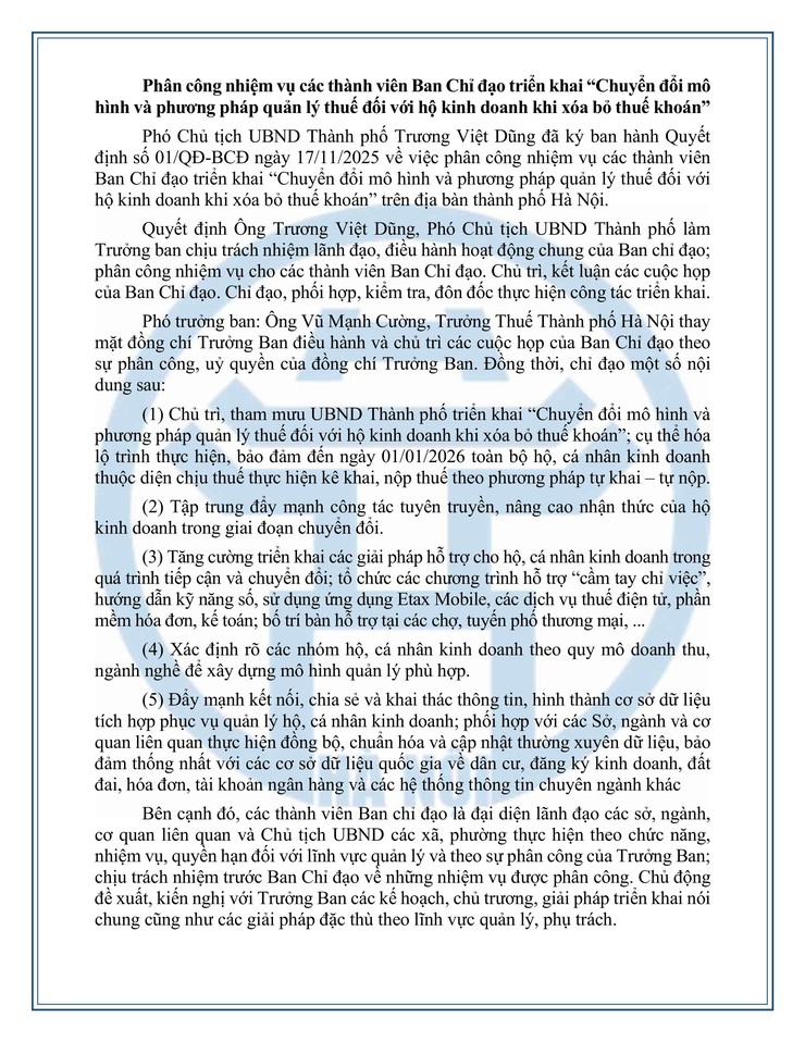 Thông tin chỉ đạo, điều hành của UBND Thành phố, Chủ tịch UBND thành phố Hà Nội (ngày 18/11/2025)- Ảnh 2.