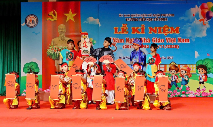 Lãnh đạo xã Đoài Phương dự lễ kỷ niệm 20/11 tại các trường Tiều học, THCS trên địa bàn- Ảnh 18.