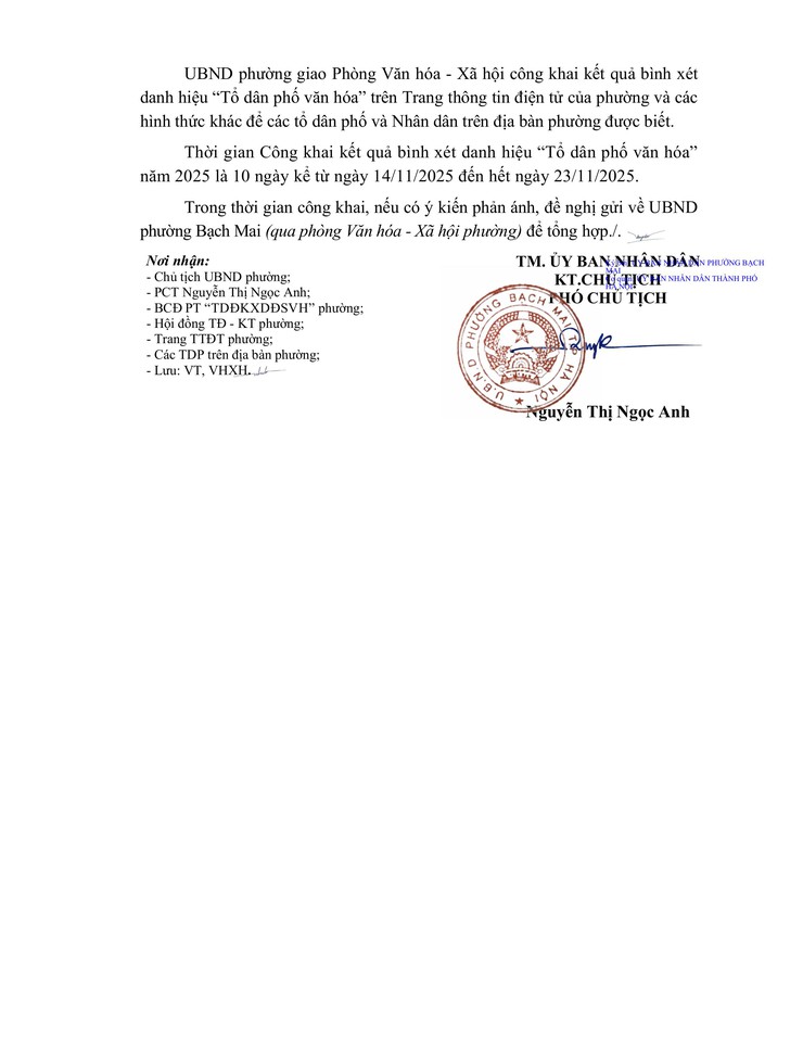 Công khai kết quả bình xét danh hiệu “Tổ dân phố văn hoá” năm 2025- Ảnh 2.