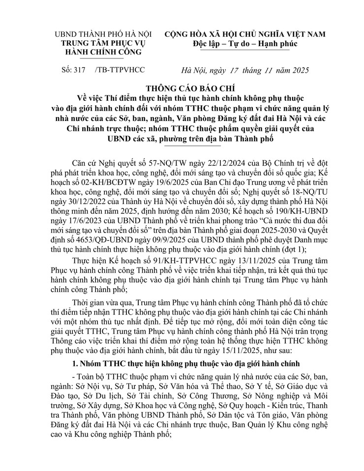 Thí điểm thực hiện thủ tục hành chính không phụ thuộc vào địa giới hành chính- Ảnh 1.