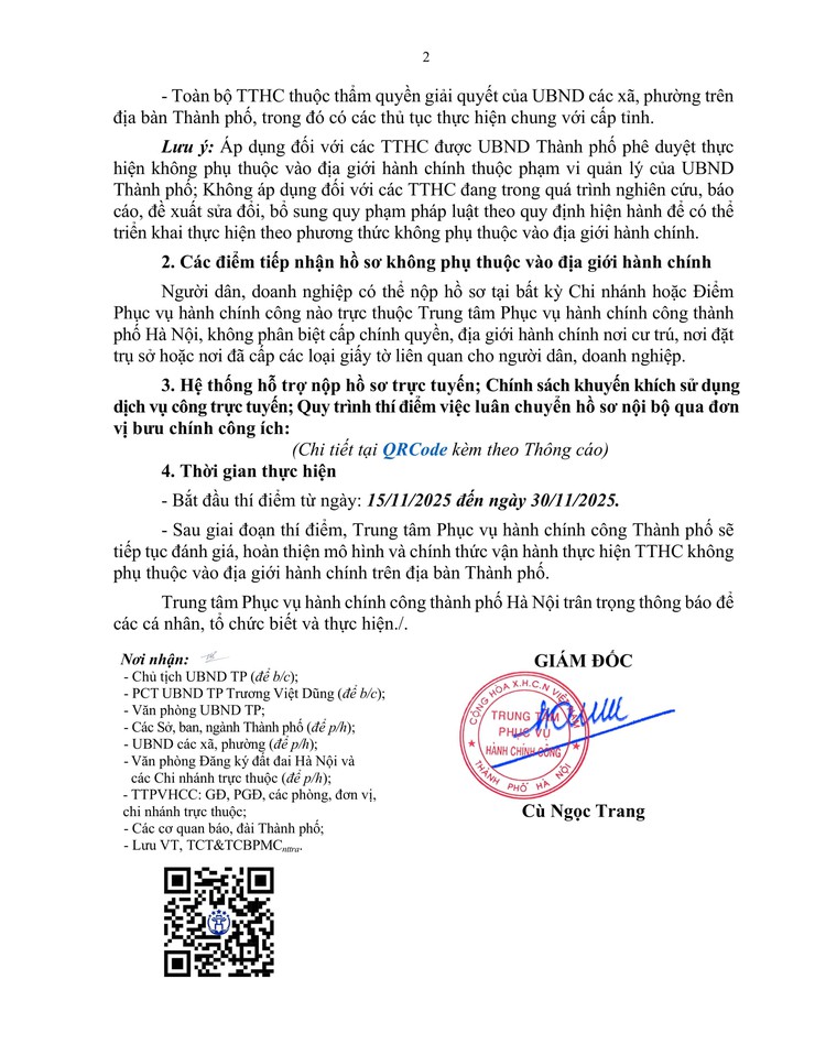 Thí điểm thực hiện thủ tục hành chính không phụ thuộc vào địa giới hành chính- Ảnh 2.