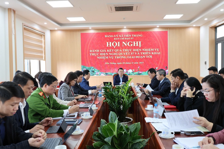 Đảng ủy xã Tiến Thắng tổ chức hội nghị Ban chỉ đạo nghị quyết 57: Quyết tâm thực hiện hiệu quả các chủ trương của Trung ương và Thành phố- Ảnh 1.