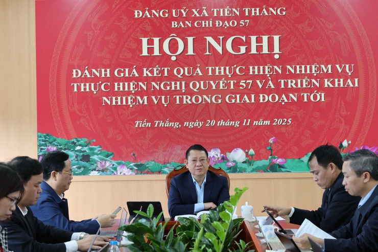Đảng ủy xã Tiến Thắng tổ chức hội nghị Ban chỉ đạo nghị quyết 57: Quyết tâm thực hiện hiệu quả các chủ trương của Trung ương và Thành phố- Ảnh 3.