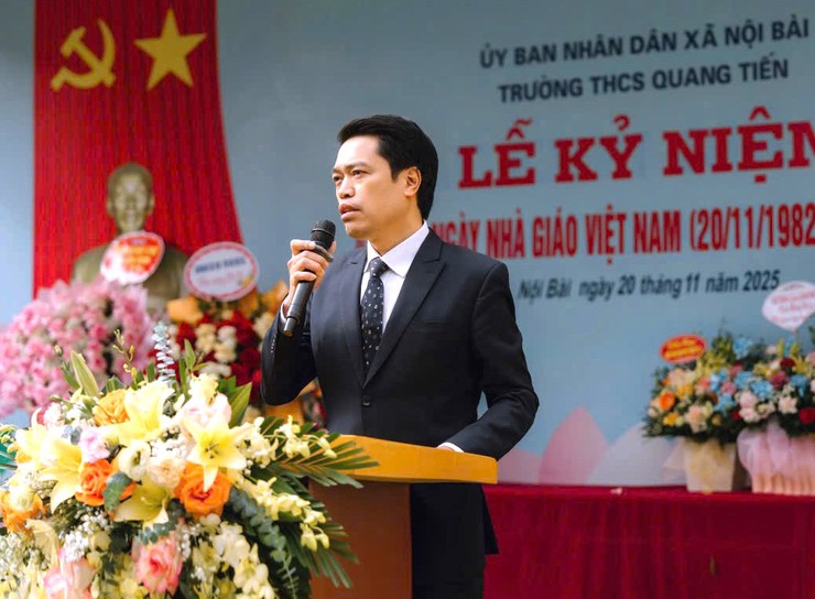 TRƯỜNG THCS QUANG TIẾN TỔ CHỨC KỶ NIỆM 43 NĂM NGÀY NHÀ GIÁO VIỆT NAM- Ảnh 2.