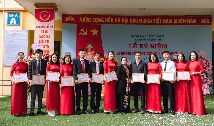 TRƯỜNG THCS QUANG TIẾN TỔ CHỨC KỶ NIỆM 43 NĂM NGÀY NHÀ GIÁO VIỆT NAM- Ảnh 6.