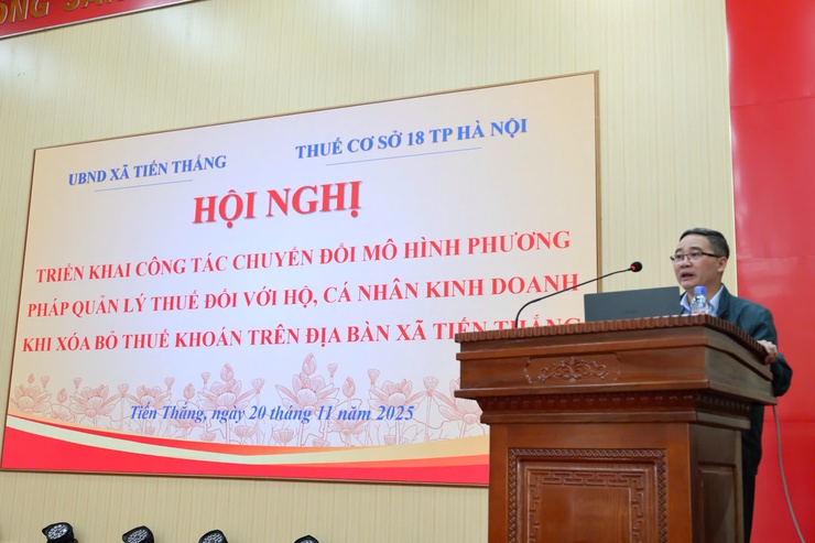 Xã Tiến Thắng tổ chức hội nghị triển khai công tác chuyển đổi mô hình, phương pháp quản lý thuế đối với hộ, cá nhân kinh doanh khi xóa bỏ thuế khoán- Ảnh 3.