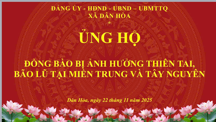 XÃ DÂN HÒA PHÁT ĐỘNG ỦNG HỘ ĐỒNG BÀO MIỀN TRUNG, TÂY NGUYÊN BỊ ẢNH HƯỞNG THIÊN TAI- Ảnh 1.