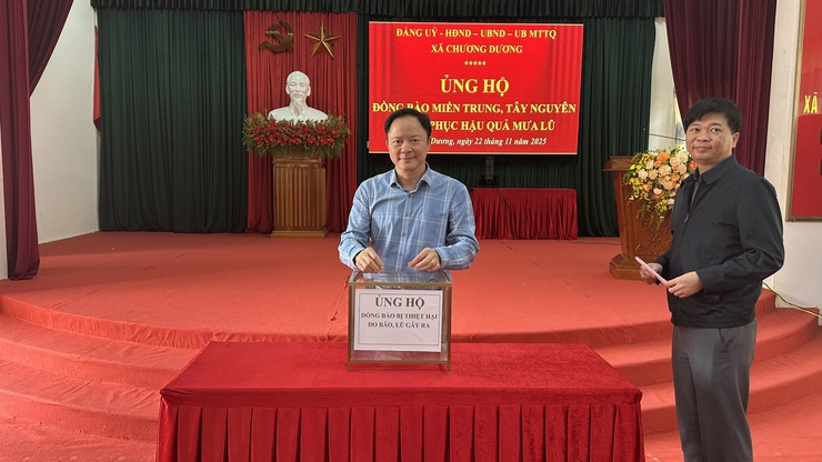 Xã Chương Dương phát động ủng hộ đồng bào miền Trung, Tây Nguyên - Ảnh 1.