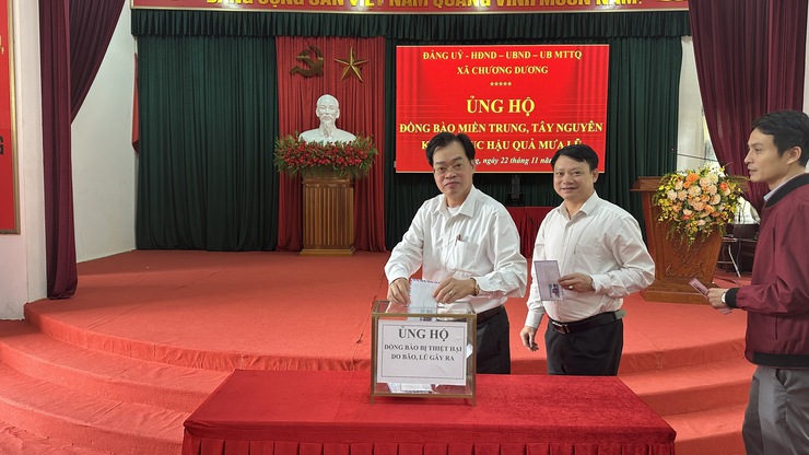 Xã Chương Dương phát động ủng hộ đồng bào miền Trung, Tây Nguyên - Ảnh 3.