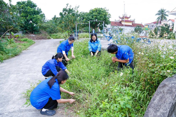 Đoàn thanh niên xã Thượng Phúc ra quân “Ngày Chủ nhật xanh” lần thứ VIII năm 2025- Ảnh 4.