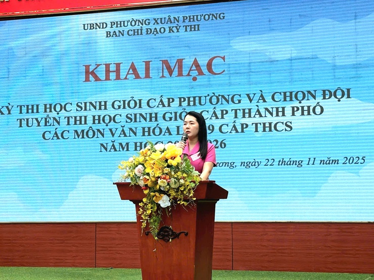 Phường Xuân Phương khai mạc Kỳ thi chọn học sinh giỏi cấp phường và tuyển chọn đội tuyển dự thi học sinh giỏi cấp Thành phố các môn văn hoá lớp 9 - năm học 2025 – 2026- Ảnh 1.