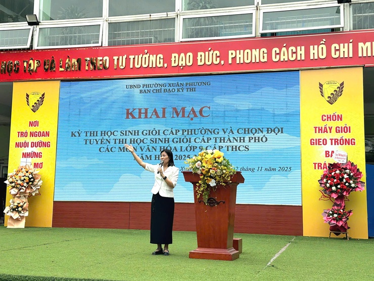 Phường Xuân Phương khai mạc Kỳ thi chọn học sinh giỏi cấp phường và tuyển chọn đội tuyển dự thi học sinh giỏi cấp Thành phố các môn văn hoá lớp 9 - năm học 2025 – 2026- Ảnh 4.