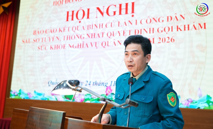 UBND xã Quốc Oai tổ chức hội nghị báo cáo kết quả bình cử công dân sau sơ tuyển sức khỏe nghĩa vụ quân sự năm 2026- Ảnh 2.