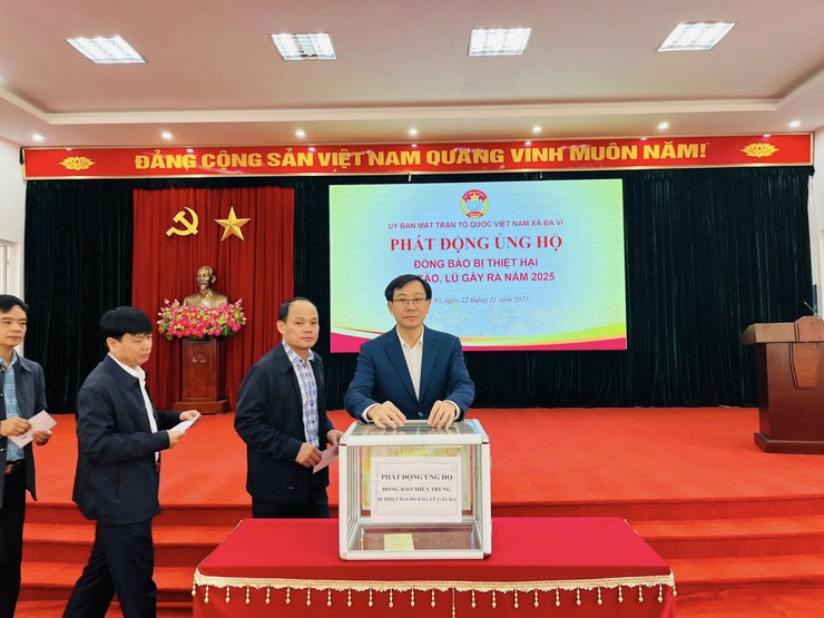 XÃ BA VÌ CHUNG TAY HƯỚNG VỀ ĐỒNG BÀO LŨ LỤT- Ảnh 2.