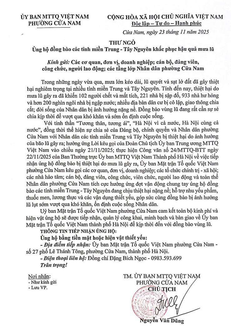 THỬ NGỎ ỦNG HỘ ĐỒNG BÀO CÁC TỈNH MIỀN TRUNG - TÂY NGUYÊN KHẮC PHỤC HẬU QUẢ MƯA LŨ- Ảnh 1.