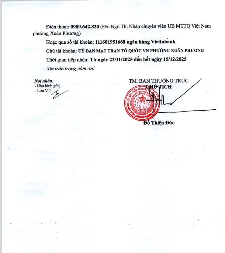 Phường Xuân Phương phát động ủng hộ đồng bào bị ảnh hưởng bởi bão lũ- Ảnh 4.