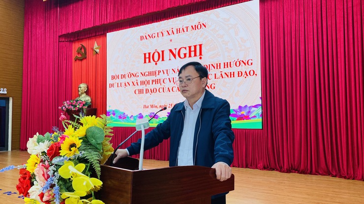 ĐẢNG ỦY XÃ HÁT MÔN TỔ CHỨC HỘI NGHỊ BỒI DƯỠNG NGHIỆP VỤ VỀ CÔNG TÁC NẮM BẮT, ĐỊNH HƯỚNG DƯ LUẬN XÃ HỘI- Ảnh 3.