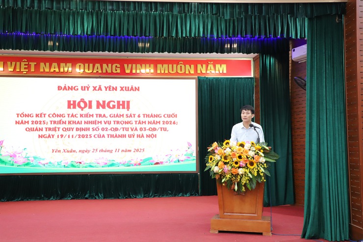 Hội nghị tổng kết công tác kiểm tra, giám sát 6 tháng cuối năm 2025; triển khai nhiệm vụ trọng tâm năm 2026; Quán triệt quy định số 02, số 03 ngày 19/11/2025, Kết luận số 04 của Thành ủy Hà Nội- Ảnh 2.