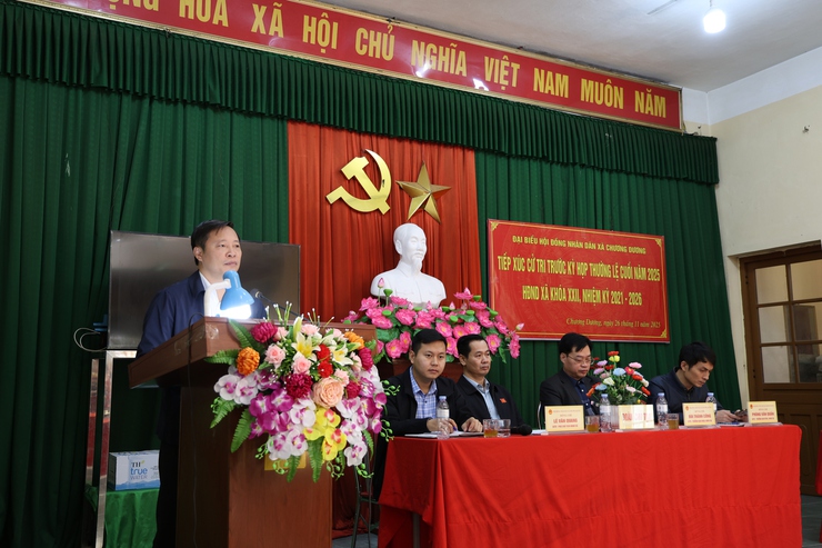 Đại biểu HĐND xã Chương Dương tiếp xúc cử tri các xã Lê Lợi (cũ), Thắng Lợi (cũ) và xã Tô Hiệu, Vạn Nhất (cũ) trước kỳ họp thường lệ cuối năm HĐND xã khoá XXII, nhiệm kỳ 2021-2026- Ảnh 4.