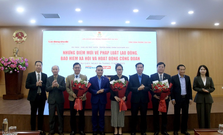 PHƯỜNG CẦU GIẤY: TỔ CHỨC HỘI NGHỊ ĐỐI THOẠI, GIAO LƯU TRỰC TUYẾN TRUYỀN THÔNG NHỮNG ĐIỂM MỚI CỦA PHÁP LUẬT LAO ĐỘNG VÀ HOẠT ĐỘNG CÔNG ĐOÀN- Ảnh 4.