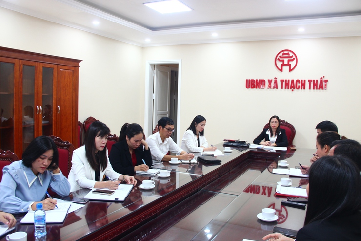 XÃ THẠCH THẤT: làm việc về công tác triển khai suất ăn bán trú cho học sinh Trường Tiểu học Kim Quan.- Ảnh 1.